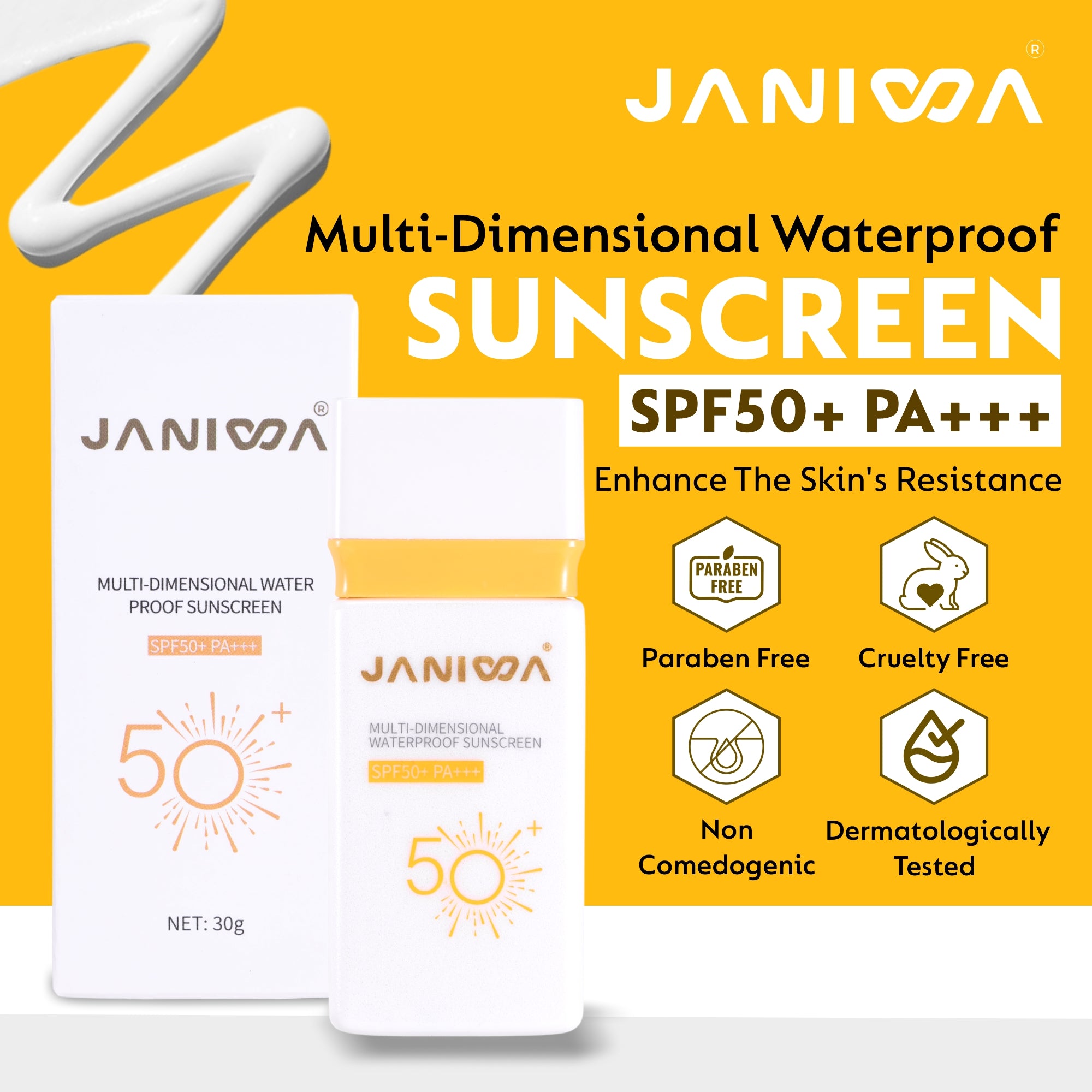 Janiwa Hydra-Shield Sunscreen SPF 50+ PA+++ - 30 g